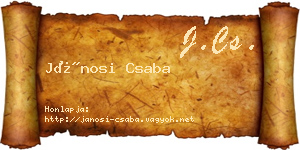 Jánosi Csaba névjegykártya